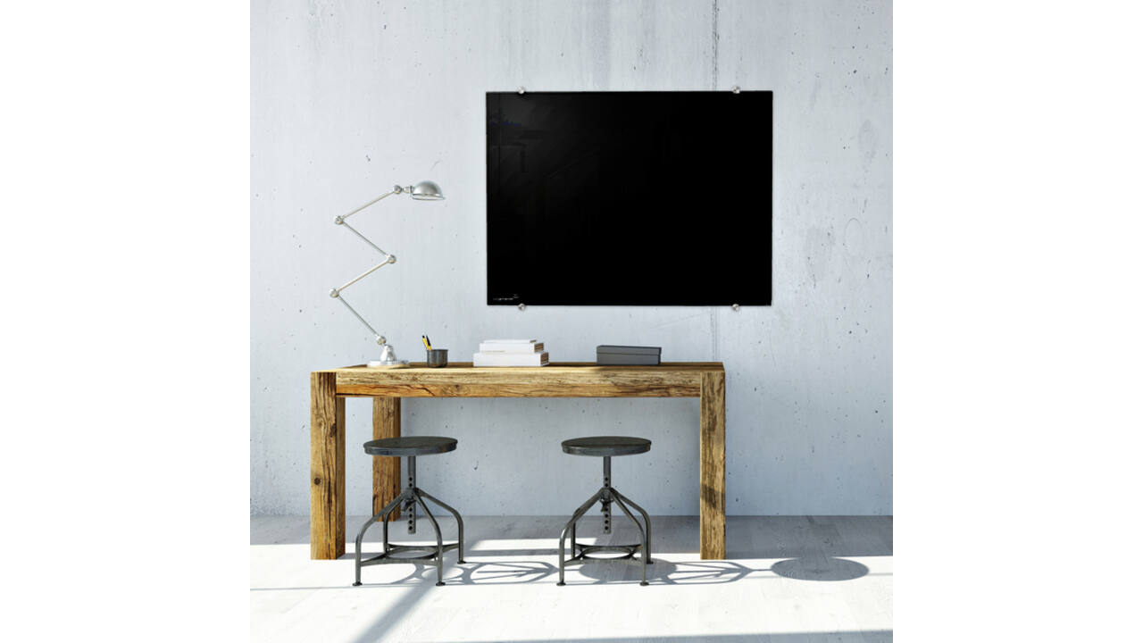 Glasbord Legamaster 90x120cm zwart