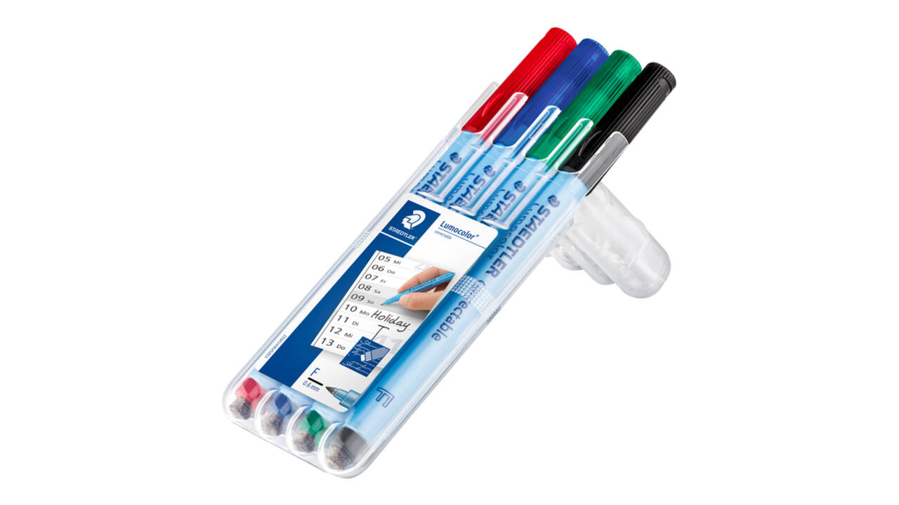 Viltstift Staedtler Lumocolor 305 non permanent correctable F ass 4st