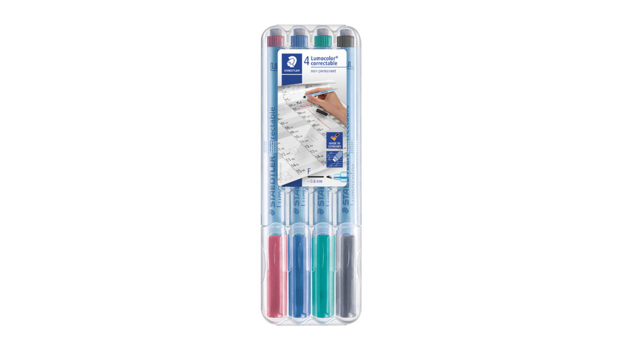 Viltstift Staedtler Lumocolor 305 non permanent correctable F ass 4st