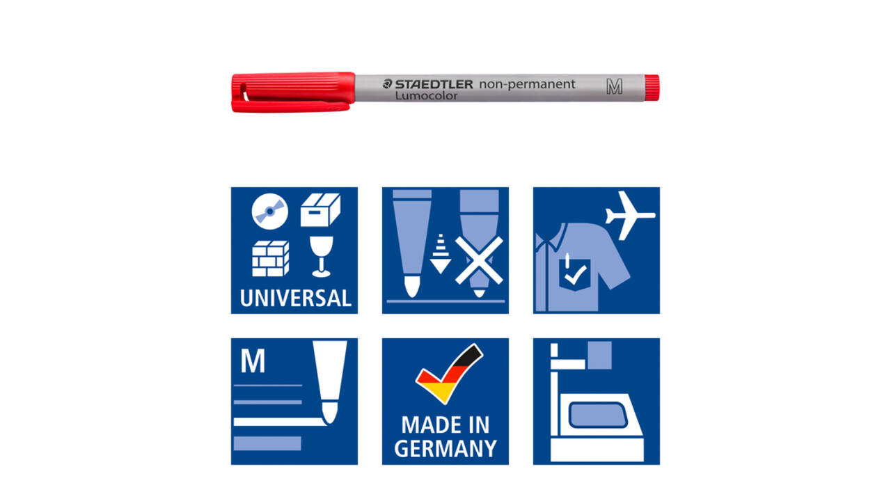 Viltstift Staedtler Lumocolor 315 non permanent M assorti 4 stuks