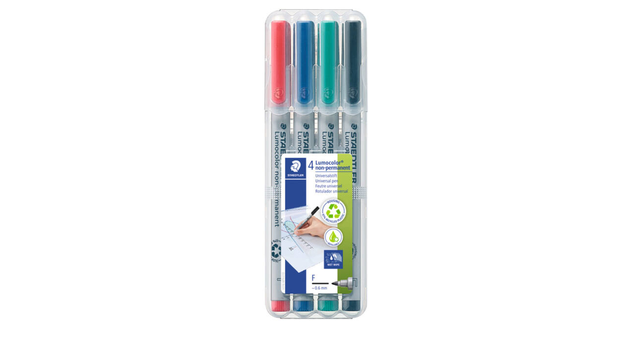 Viltstift Staedtler Lumocolor 316 non permanent F assorti 4 stuks
