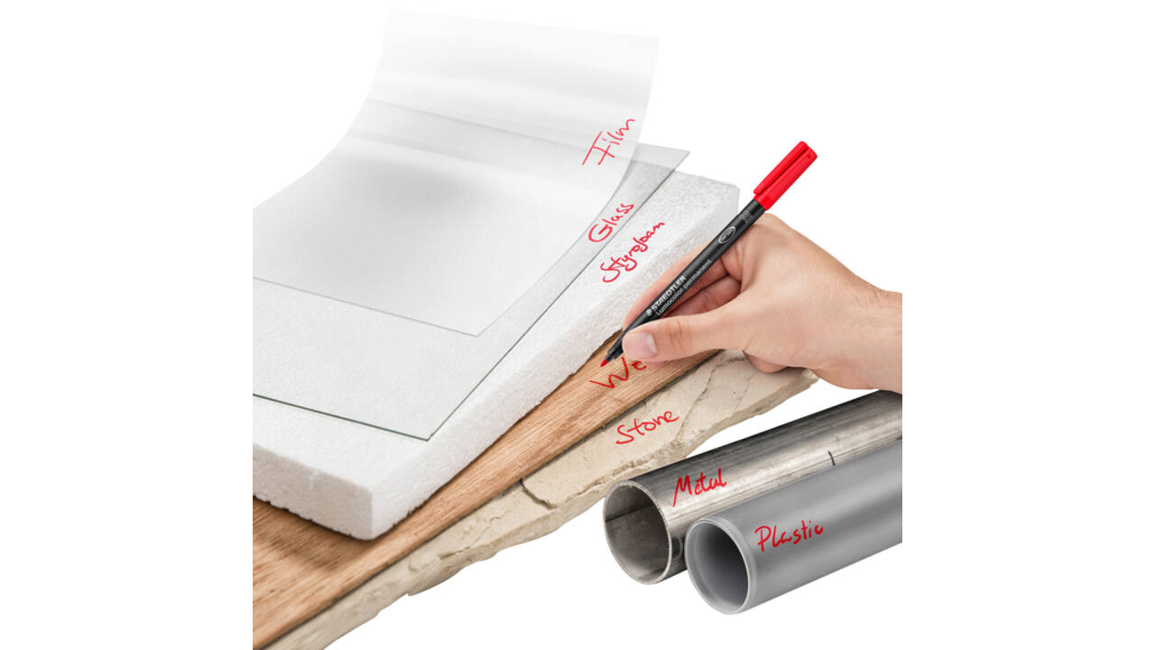 Viltstift Staedtler Lumocolor 317 permanent M set à 3 +1 stuk gratis