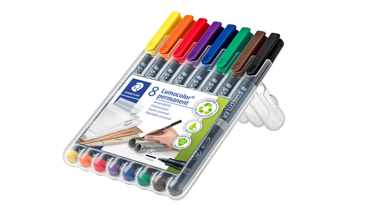Viltstift Staedtler Lumocolor 317 permanent M set à 8 stuks