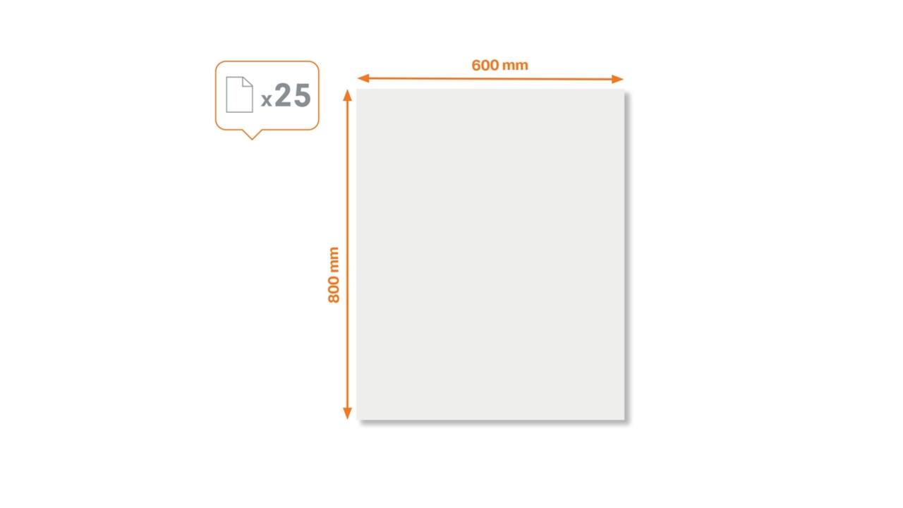 Whiteboard instant Nobo droog uitwisbare vellen wit 600x800mm