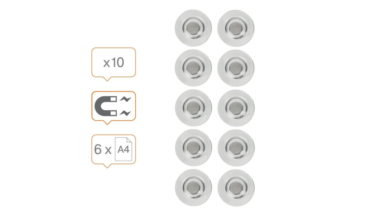 Glasbordmagneet Nobo extra sterk 32mm 10 stuks
