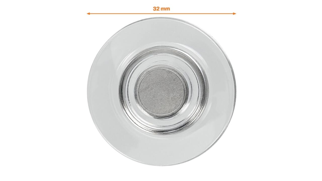 Glasbordmagneet Nobo extra sterk 32mm transparant 4 stuks