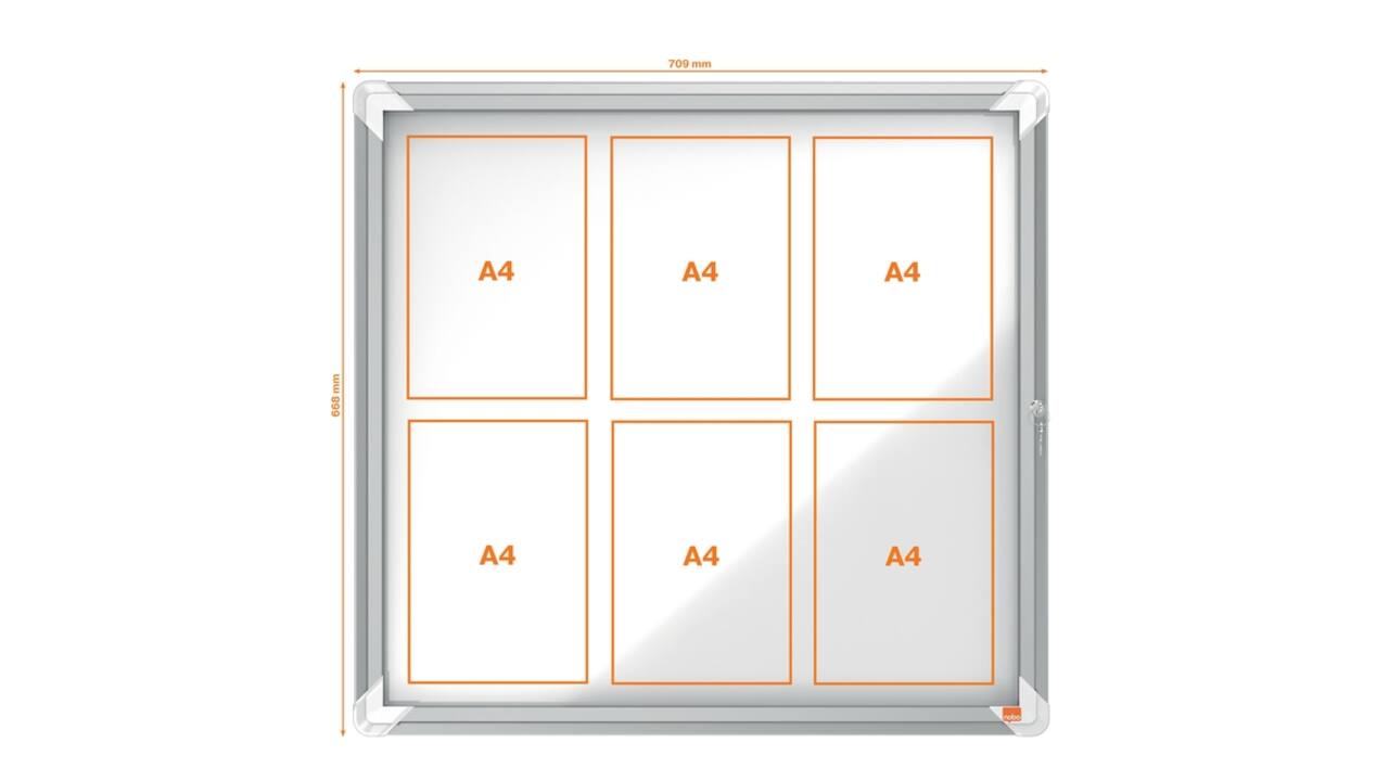 Binnenvitrine Nobo Premium Plus 6xA4 draaideur magnetisch