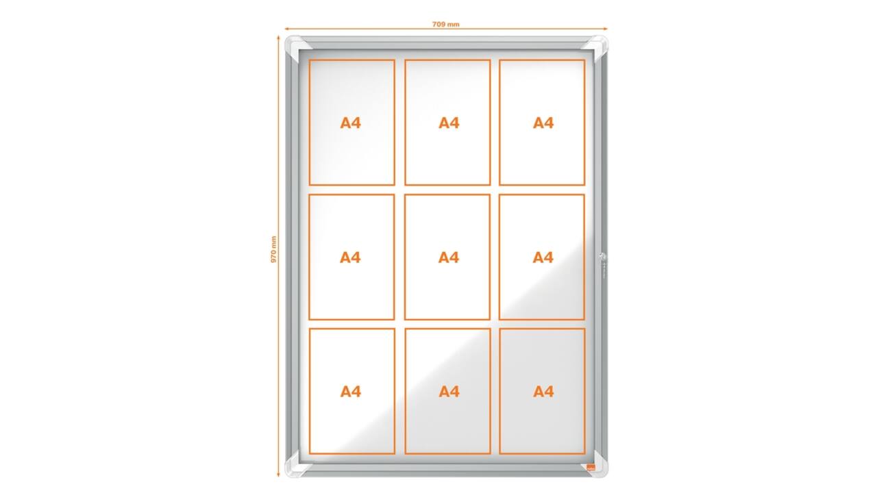 Binnenvitrine Nobo Premium Plus 9xA4 draaideur magnetisch