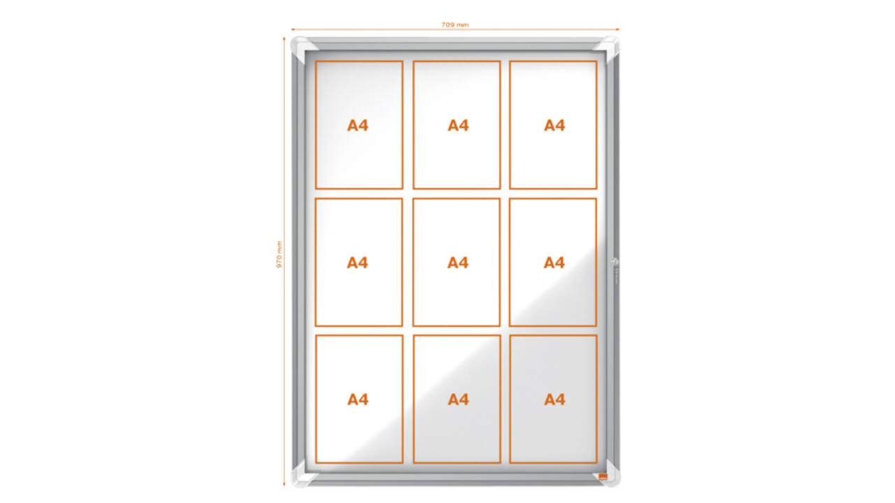 Buitenvitrine Nobo Premium Plus 9xA4 draaideur magnetisch