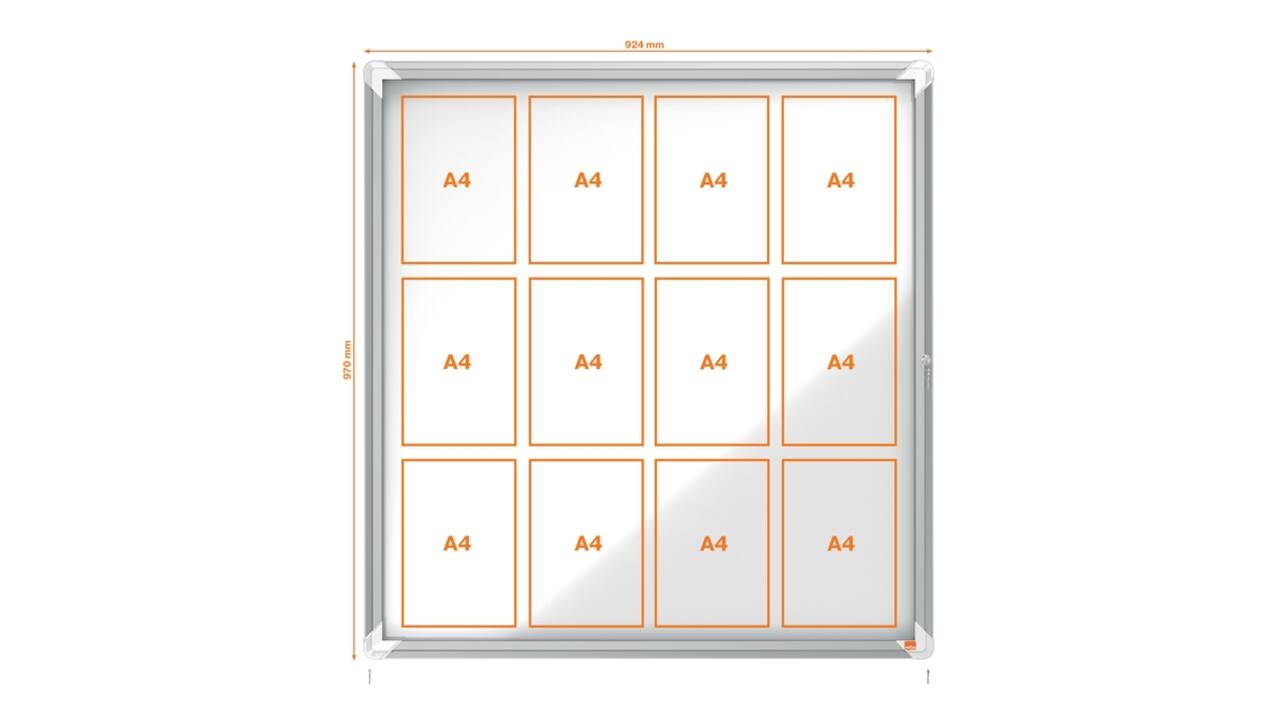 Buitenvitrine Nobo Premium Plus 12xA4 draaideur magnetisch