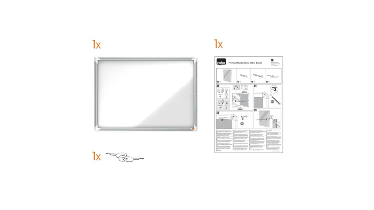 Buitenvitrine Nobo Premium Plus 12xA4 draaideur magnetisch