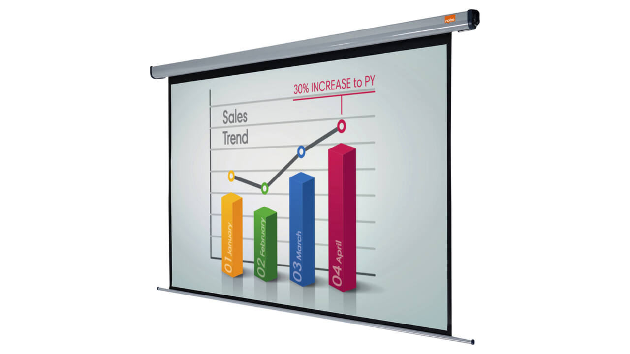 Projectiescherm Nobo wandmodel elektrisch 192x144cm