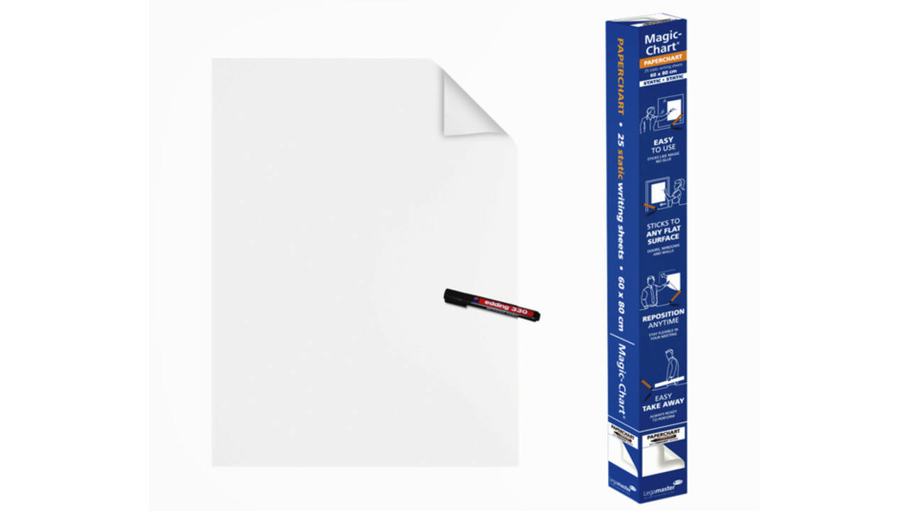 Magic-Chart Legamaster Paperchart folie 60x80cm wit 25 vel