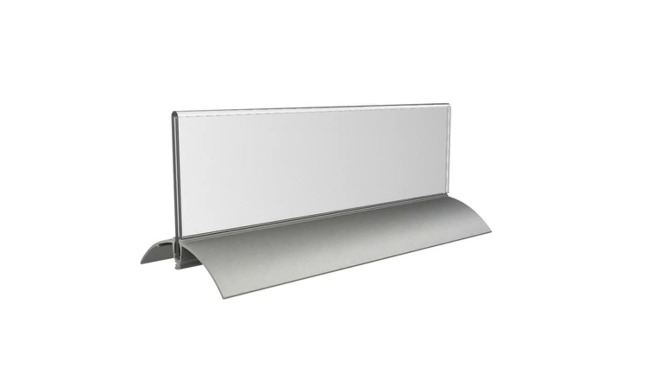 Tafelnaambord Europel 2 61x210mm acryl aluminium