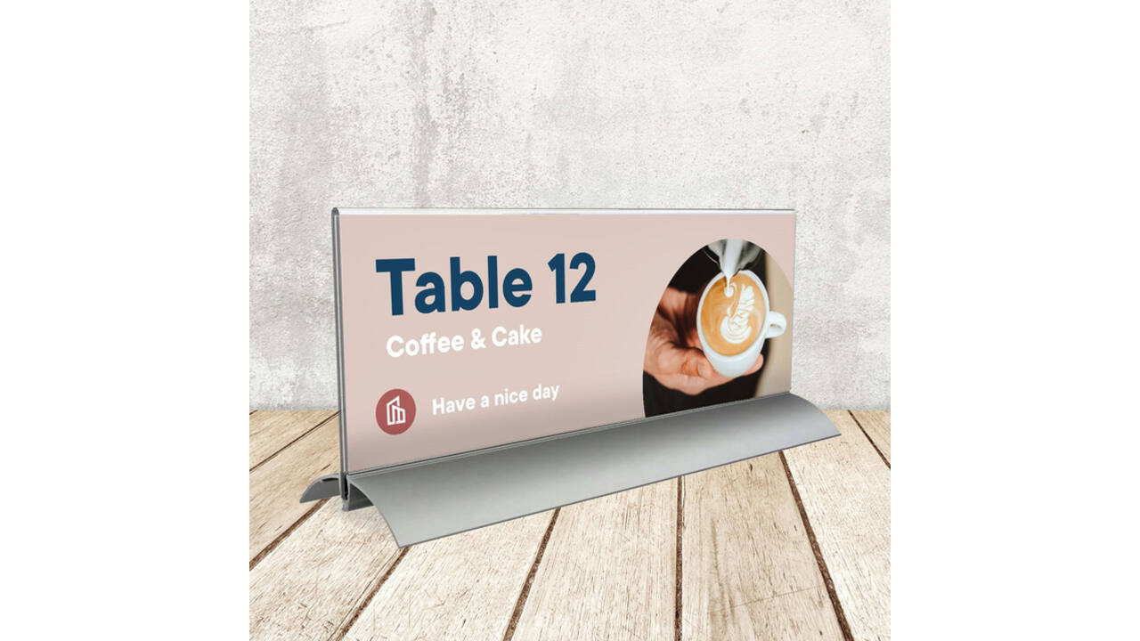 Tafelnaambord Europel 105x297mm acryl aluminium