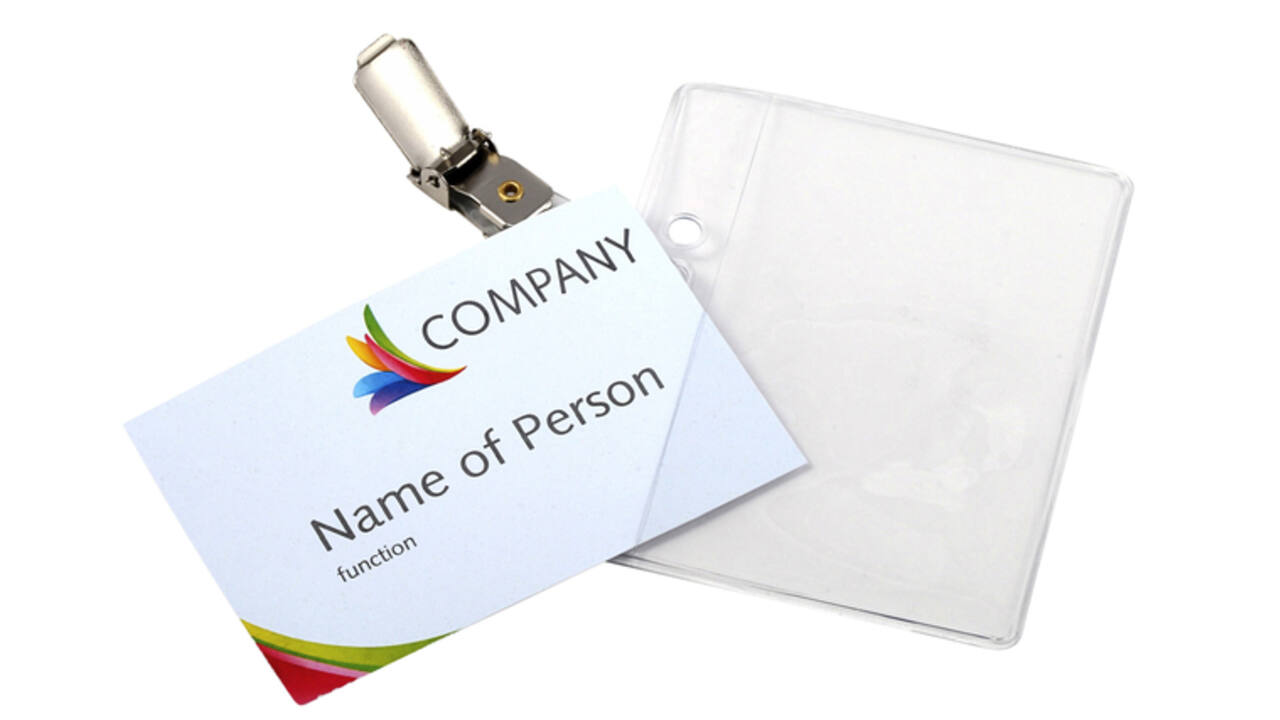 Badge Europel met strip en clip 90x60mm