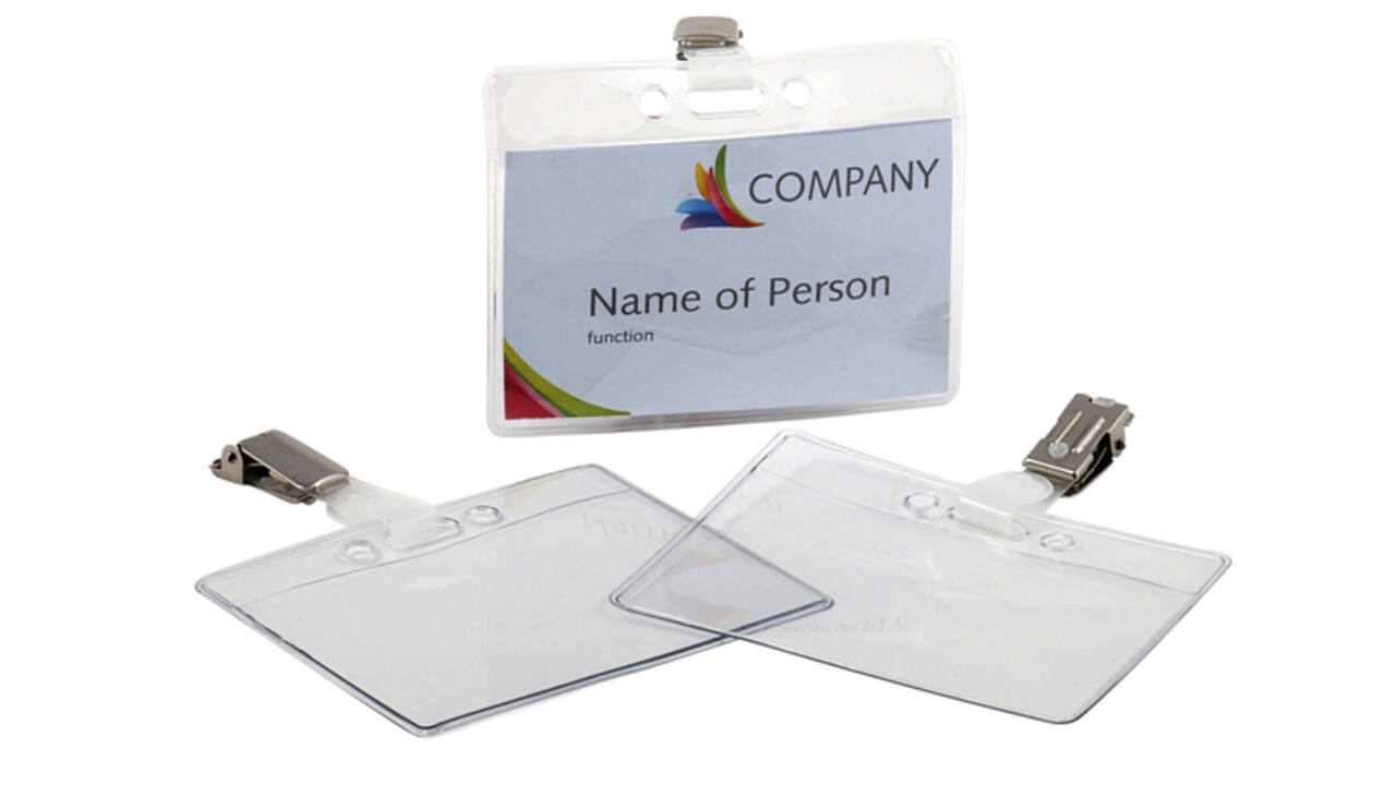 Badge Europel met strip en clip 90x60mm