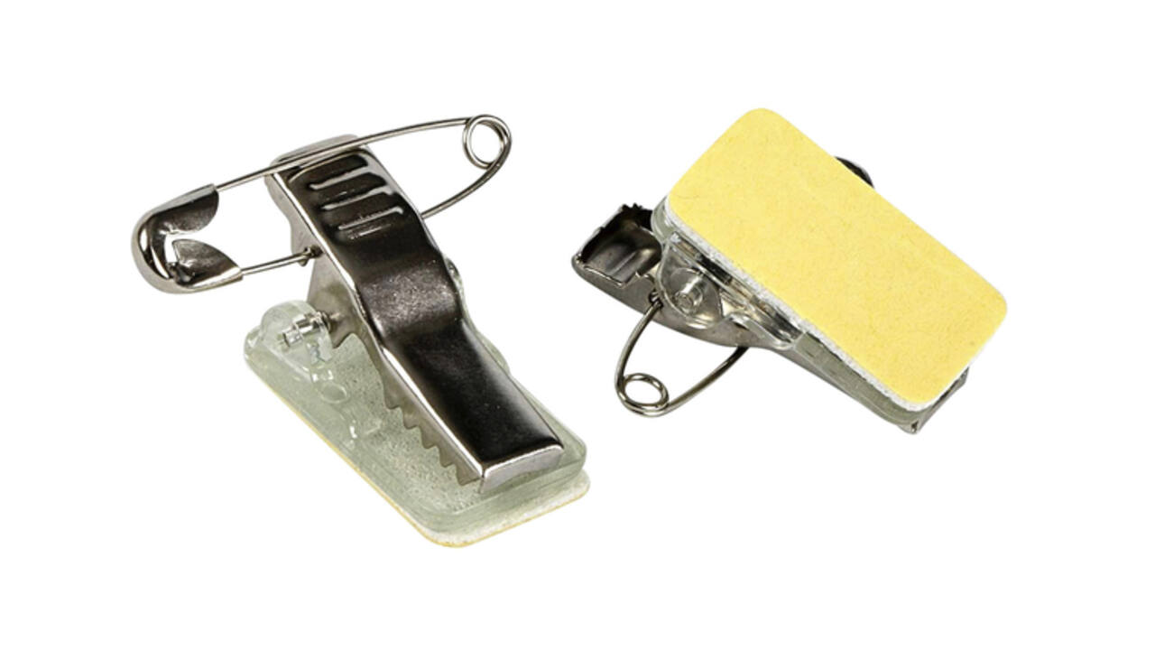Clip met speld Europel zelfklevend voor badges