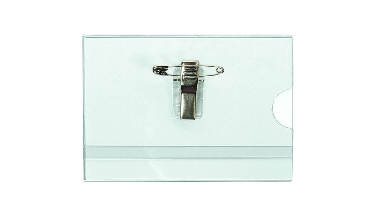 Badge Quantore met clip en speld 60x90mm