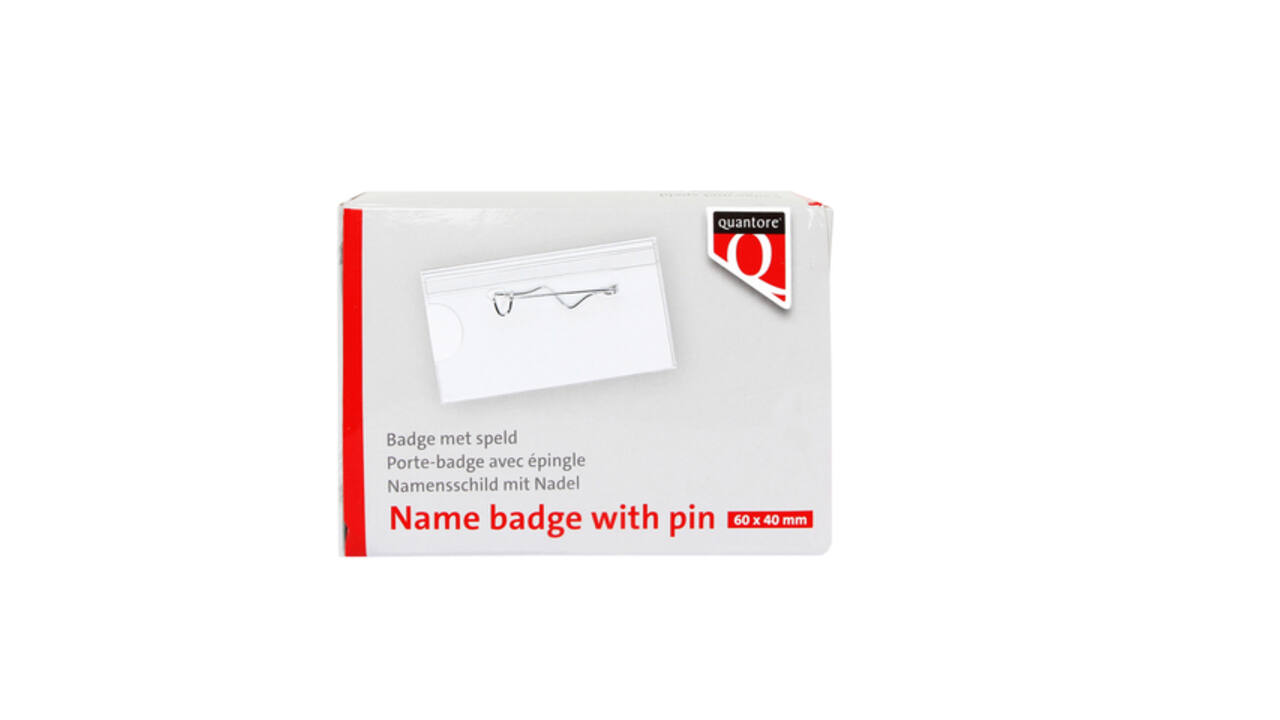 Badge Quantore met speld 40x60mm