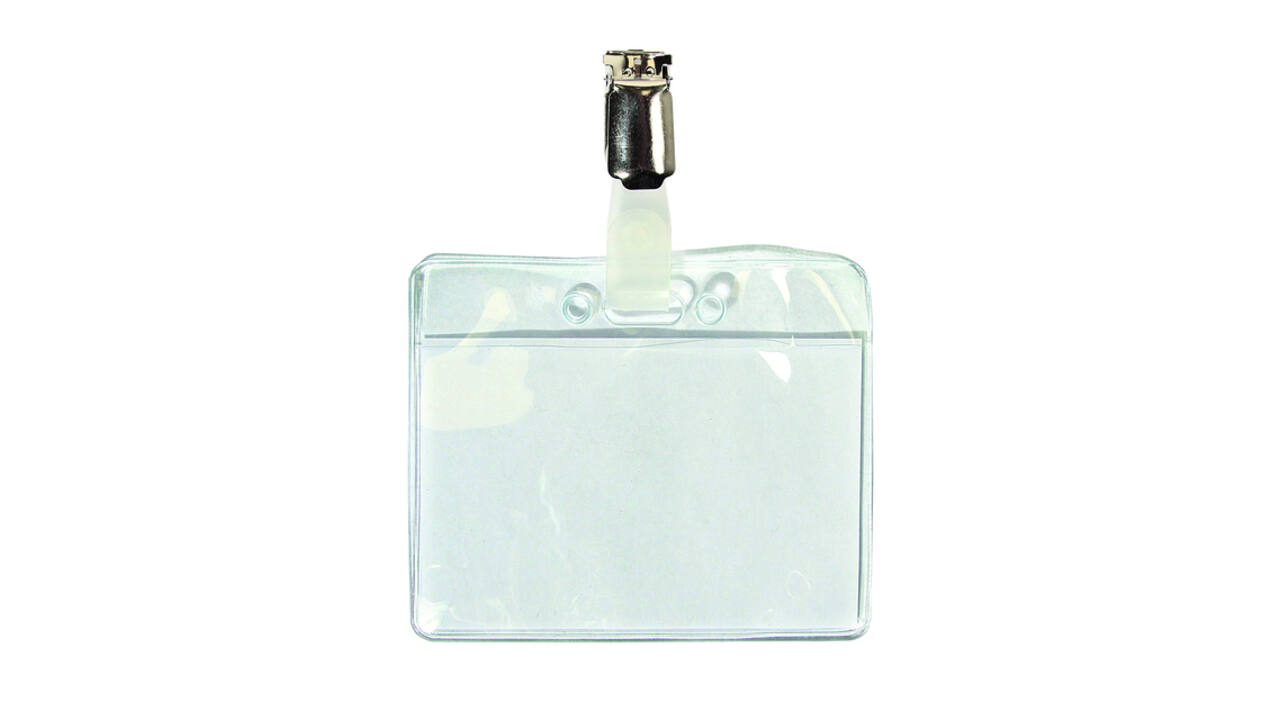 Badge Quantore met clip 60x90mm