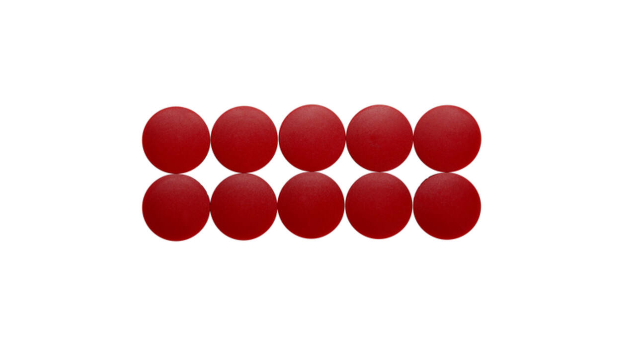 Magneet MAUL Solid 38mm 2500gr rood 10 stuks