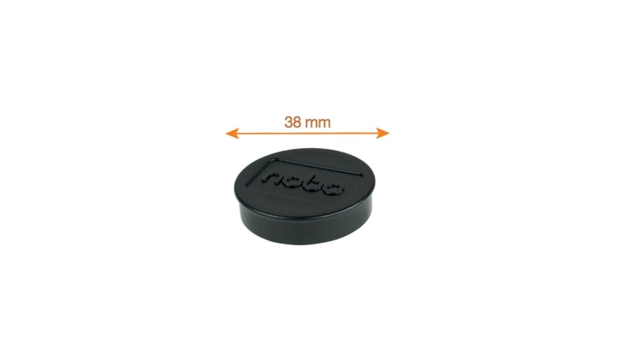 Magneet Nobo 38mm zwart 4 stuks