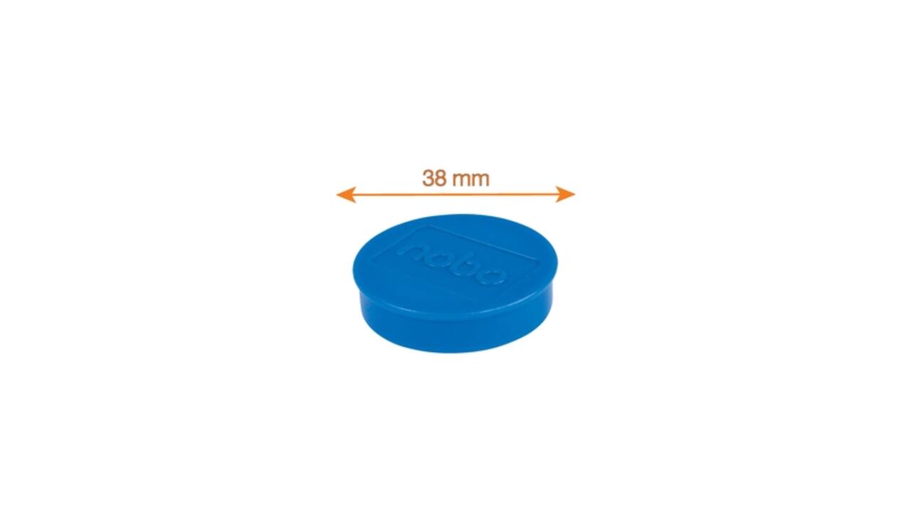 Magneet Nobo 38mm blauw 4 stuks