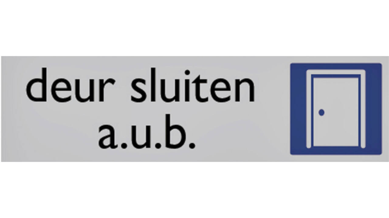 Infobord pictogram deur sluiten 165x44mm
