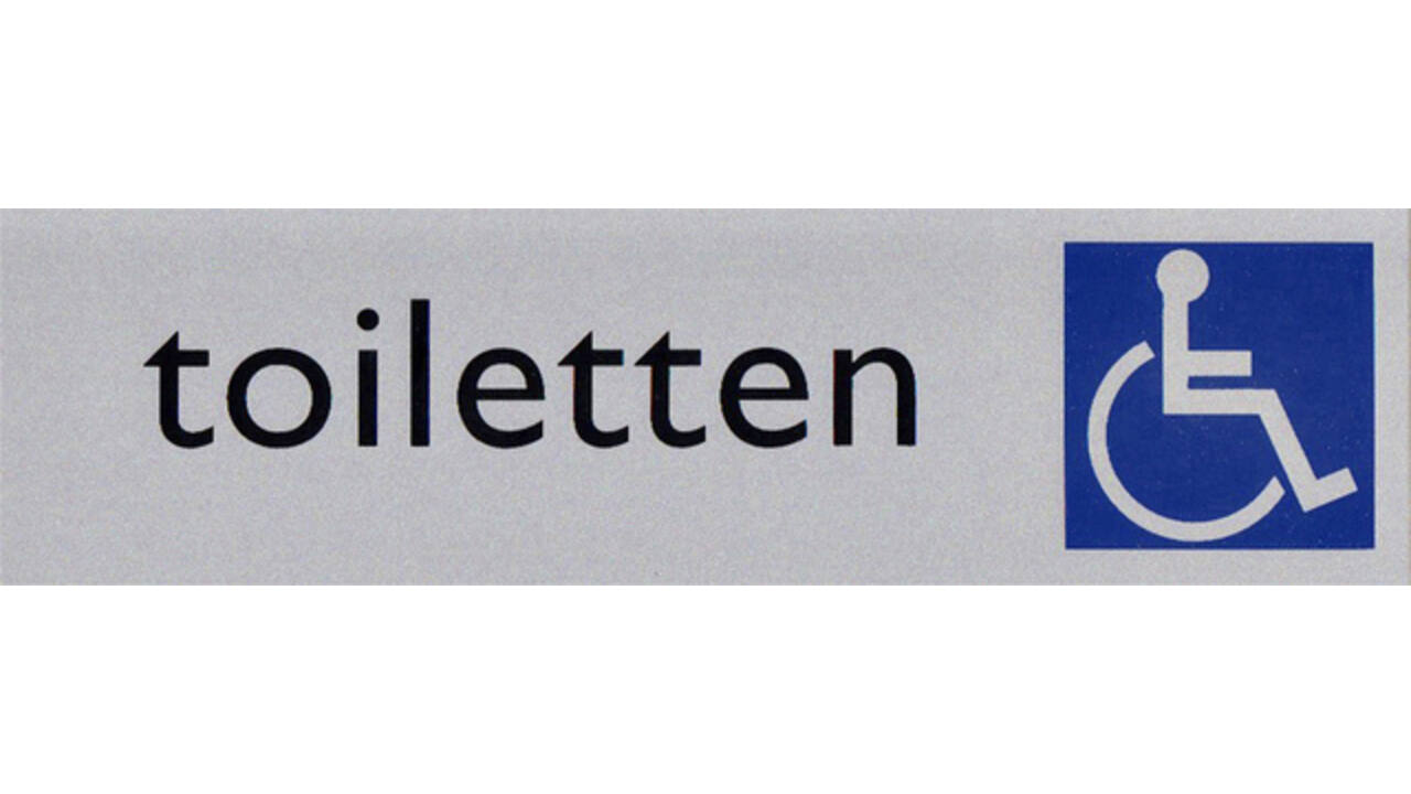 Infobord pictogram toilet rolstoel 165x44mm
