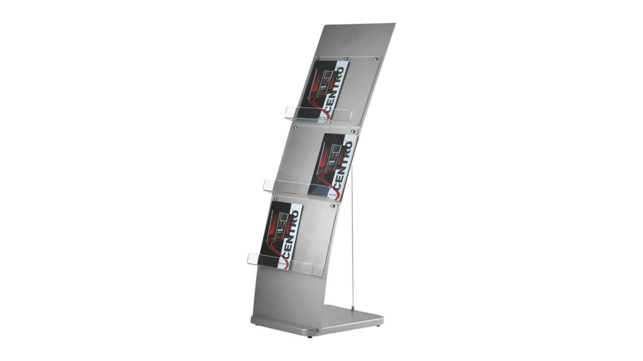 Folderstandaard OPUS 2 6x A4 gebogen wand