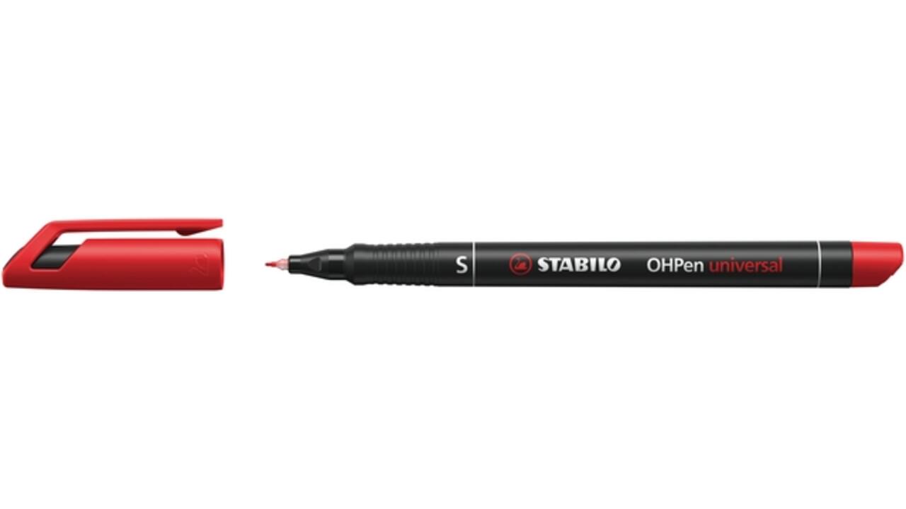 Viltstift STABILO OHpen 841/40 permanent rond superfijn rood