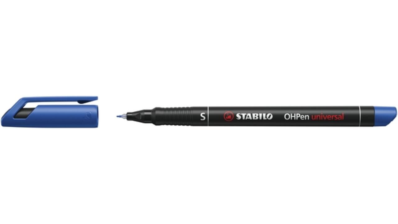 Viltstift STABILO OHpen 841/41 permanent rond superfijn blauw