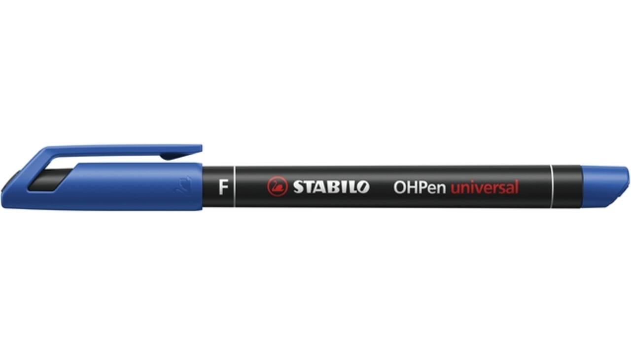 Viltstift STABILO OHpen 842/41 permanent rond fijn blauw