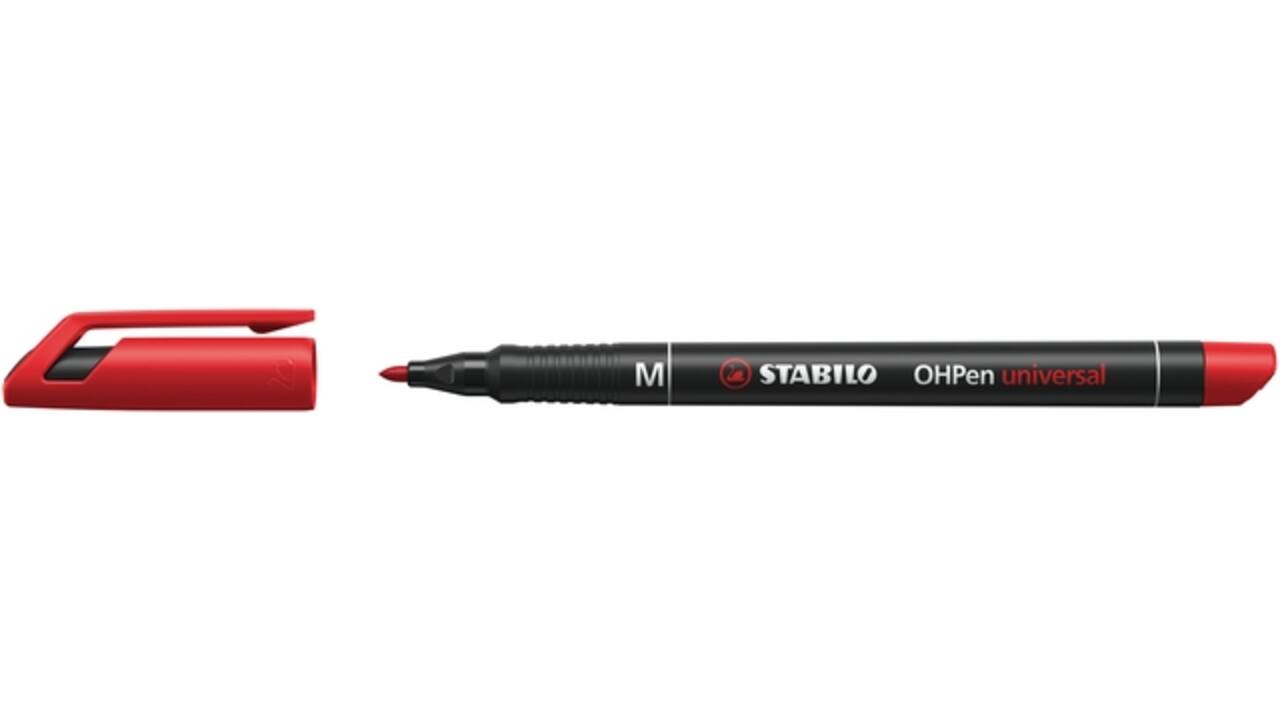 Viltstift STABILO OHpen 843/40 permanent rond medium rood