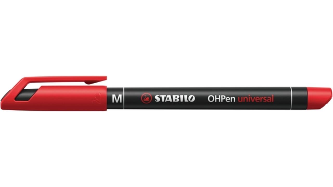 Viltstift STABILO OHpen 843/40 permanent rond medium rood