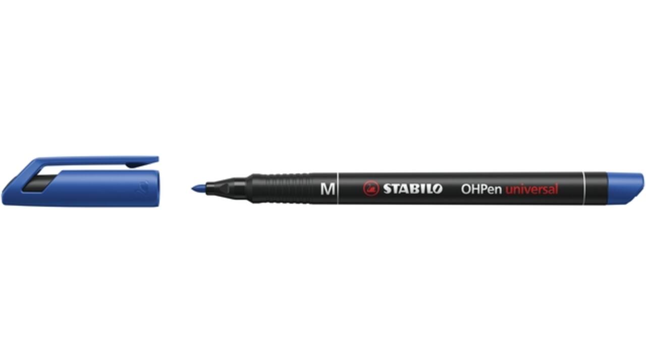 Viltstift STABILO OHpen 843/41 permanent rond medium blauw