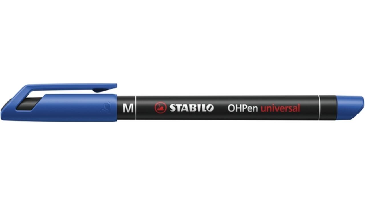 Viltstift STABILO OHpen 843/41 permanent rond medium blauw