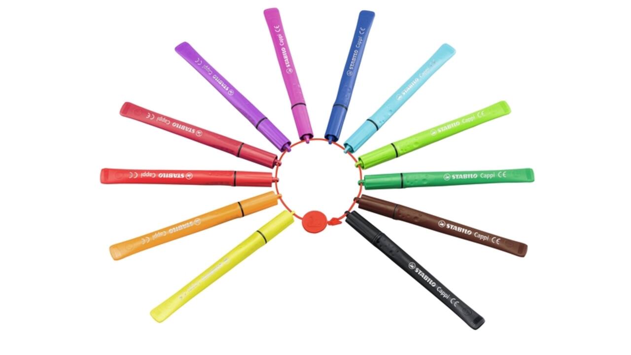 Viltstift STABILO Cappi 168/24 medium assorti etui à 24 stuks
