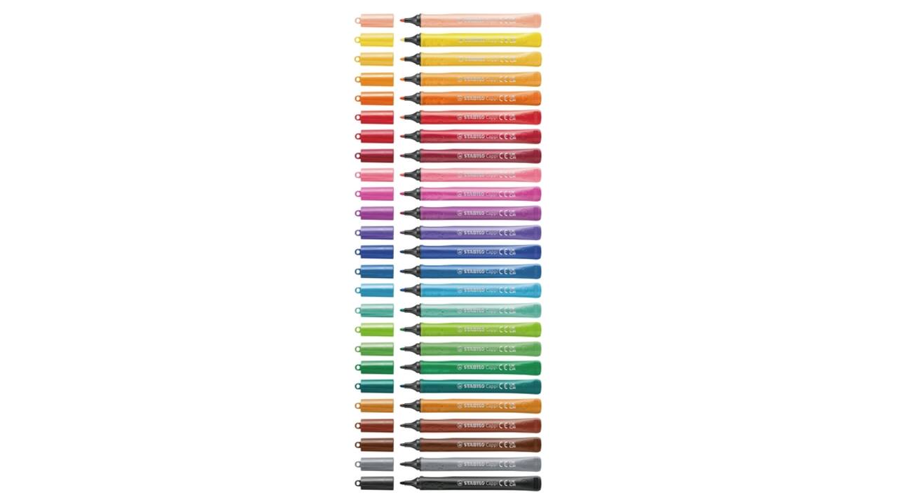 Viltstift STABILO Cappi 168/12 Arty medium assorti etui à 12 stuks