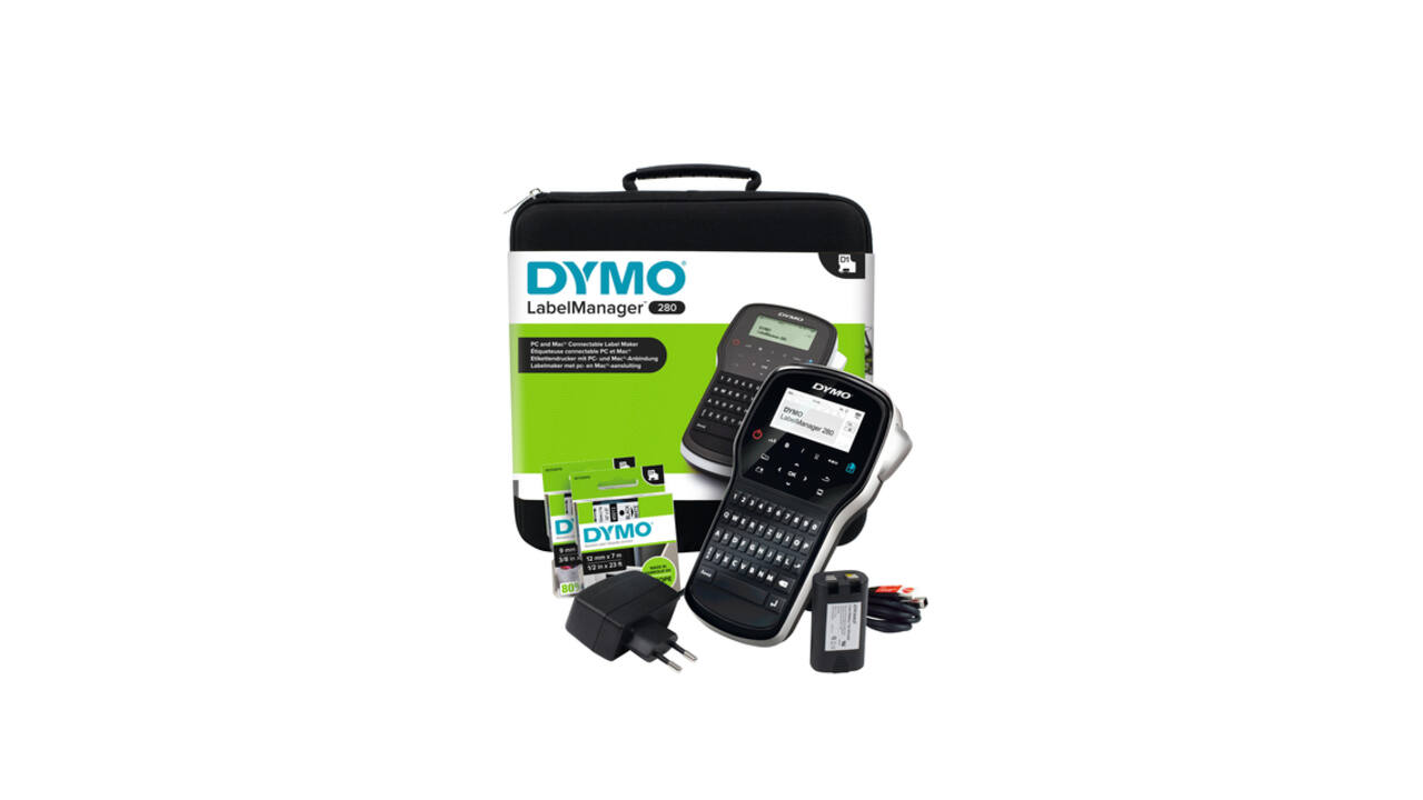 Labelprinter Dymo LabelManager 280 draagbaar qwerty 12mm zwart in koffer