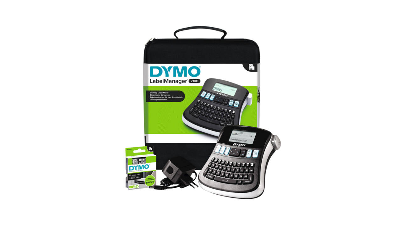 Labelprinter Dymo LabelManager 210D+ draagbaar qwerty 12mm zwart in koffer