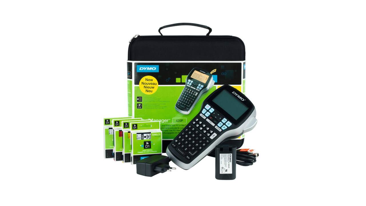 Labelprinter Dymo LabelManager 420P draagbaar abc 19mm zwart in koffer