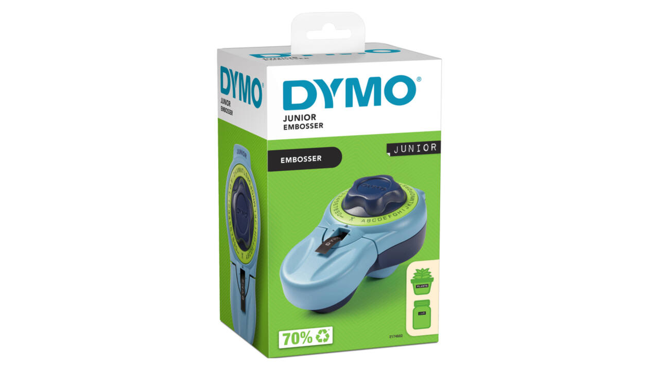 Lettertang Dymo Junior embossing blauw