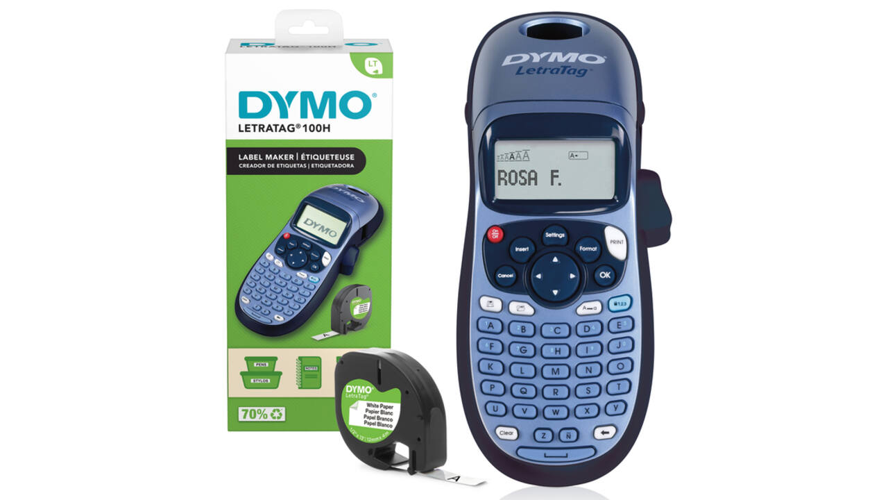 Labelprinter Dymo LetraTag 100H draagbaar abc 12mm blauw
