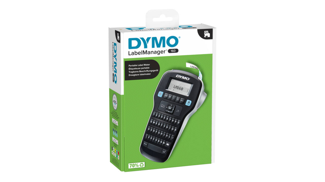 Labelprinter Dymo LabelManager 160 draagbaar qwerty 12mm zwart