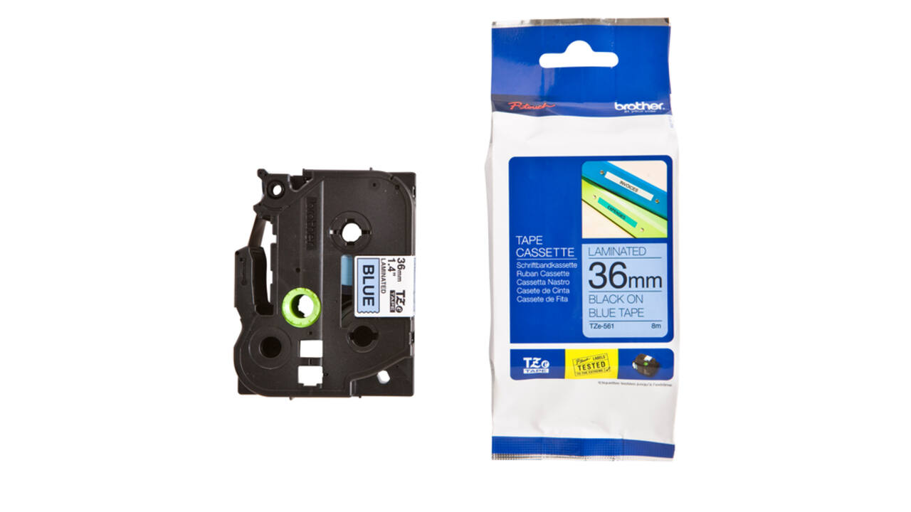 Labeltape Brother P-touch TZe-561 standaard 36mm zwart op blauw