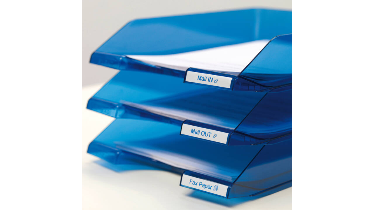 Labeltape Dymo LabelManager D1 polyester 12mm blauw op wit