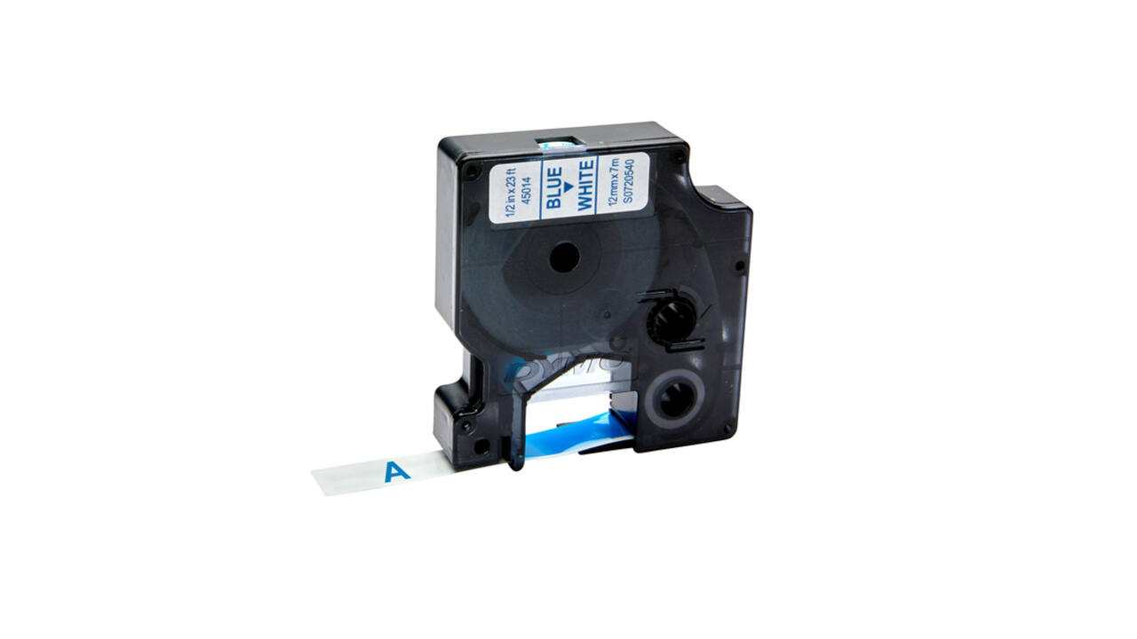 Labeltape Dymo LabelManager D1 polyester 12mm blauw op wit