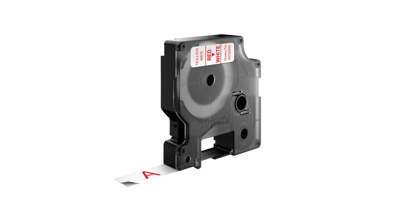 Labeltape Dymo LabelManager D1 polyester 12mm rood op wit